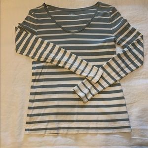Ann Taylor LOFT Long Sleeve Striped Shirt